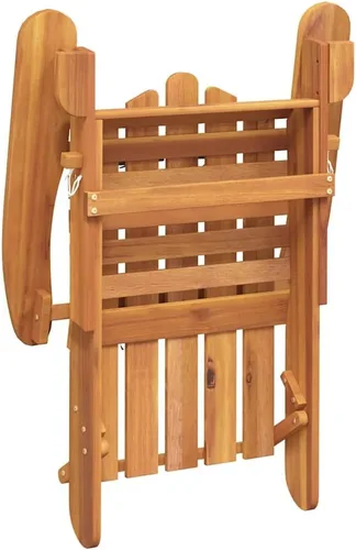 Vista 3 de Adirondack Garden Chair, Solid Acacia Wood, Oiled Finish, Foldable Patio Lawn with Footrest, Dark Grey Cushion, 33.1x29.5x35.4 in, Outdoor Dining