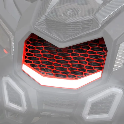 Vista 10 de Rejilla de malla para parachoques delantero X3, rejilla de malla frontal A & UTV PRO con barra de luces LED, protector de radiador para accesorios