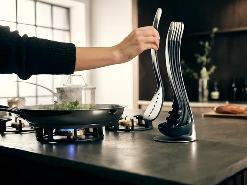 Vista 6 de Joseph Joseph Juego de utensilios de cocina encajables compactos de 5 piezas con soporte magnético, organización, apto para lavavajillas