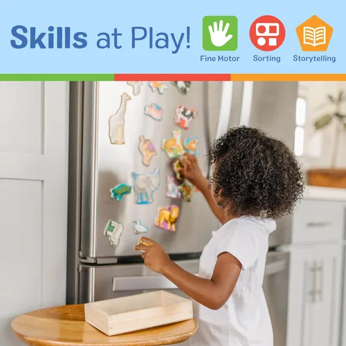 Vista 5 de 20 imanes de madera Melissa & Doug, Multicolor