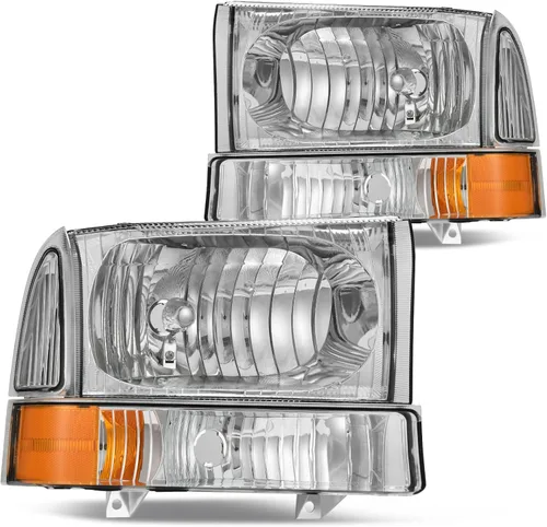 Vista 13 de DWVO - Conjunto de faros delanteros compatibles con Ford Super Duty 2008 2009 2010 08 09 10, lámparas de repuesto, lente transparente, reflector