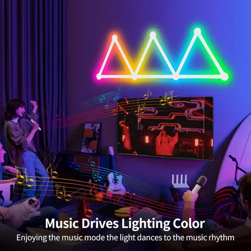 Vista 5 de elice Líneas de luz LED inteligentes RGB para juegos, sincronización de música, barras de luz creativas para decoración de pared del hogar, con más