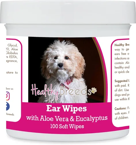 Vista 54 de Healthy Breeds Shih Tzu Toallitas de limpieza de oídos con aloe y eucalipto para perros, 100