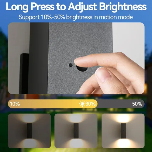 Vista 6 de SHlMR - Paquete de 2 luces de porche con sensor de movimiento, lámpara de exterior del atardecer al amanecer, montaje de pared con bombillas
