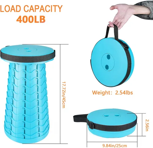 Vista 2 de Boreeman Taburete plegable mejorado, ligero pero más resistente, con capacidad de carga, 400 libras, taburete plegable portátil para camping, pesca