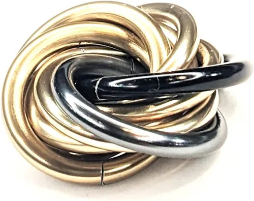 Vista 35 de Bola Fidget Möbii (MultiColor): Herramienta de juguete silenciosa para aliviar el estrés, ansiedad y estimular el ADHD para el hogar, viajes, Cromo