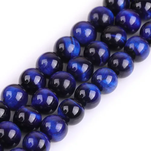 Vista 149 de GEM-Inside Cuentas sueltas de gemas de ojo de tigre azul lapislázuli de 8mm (0.31 pulgadas) color teñido redondas de cristal energético