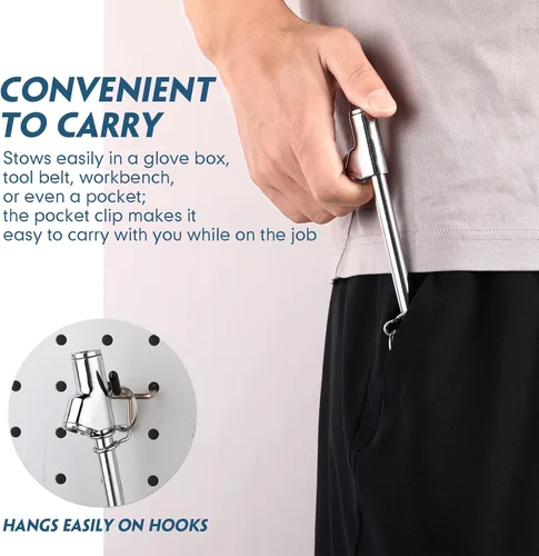 Vista 3 de Paquete de 5 medidores de presión de neumáticos de doble cabezal, medidor de aire resistente, mandriles de doble cabezal, rango de medición