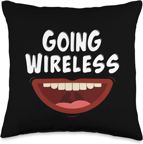 Dental Braces Off Gifts For Girls, Boys and Adults Going Wireless - Almohada de regalo dental, 16.0 x 16.0 in, multicolor