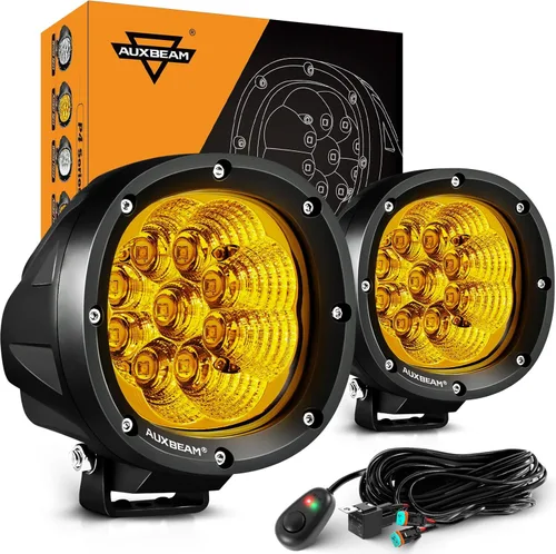 Vista 8 de Auxbeam Cubiertas protectoras redondas de la serie P4, tapa de lente LED negra de 4 pulgadas, protector contra impactos contra el polvo y cumple