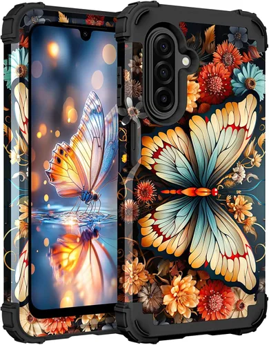 Vista 30 de Hocase Funda para Galaxy A13 5G, resistente a los golpes, protección de goma de silicona suave, funda protectora híbrida de plástico duro