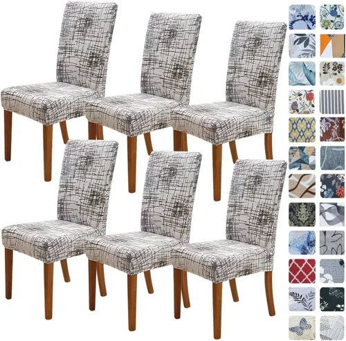 Vista 72 de SPRINGRICO Juego de 4 fundas para sillas de comedor, fundas elásticas para sillas de comedor, de elastano lavables, fundas para sillas Parsons