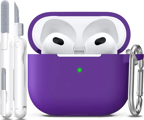 Vista 88 de Funda para AirPods con llavero, protección completa, de silicona, accesorios para AirPods, funda para chicas con estuche de carga inalámbrico