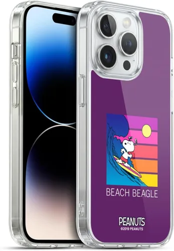 Vista 204 de Head Case Designs Funda de gel suave con licencia oficial de Peanuts Tropical Surf Snoopy Aloha Disco compatible con Apple iPhone 13 Mini