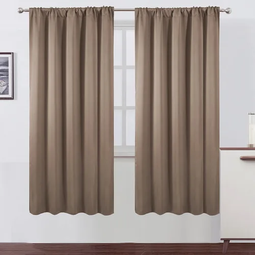 Vista 24 de LEMOMO Cortinas opacas grises, 52 x 84 pulgadas, juego de 2 paneles de cortinas opacas con aislamiento térmico para oscurecer la habitación