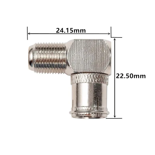 Vista 2 de Ancable Paquete de 3 adaptadores tipo F de ángulo recto, conector F-Pin de empuje rápido macho a hembra de 90 grados para TV montada en la pared