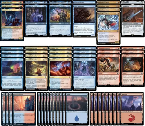 MTG Decks & More Compatible con Lord of The Rings Elite Wizard Deck - Gandalf - Izzet rojo azul - LOTR - Modern Legal - Construido a medida - Magic