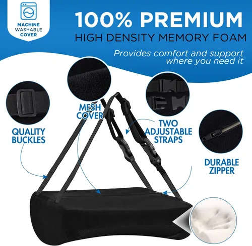 Vista 3 de Niceeday Almohada de Apoyo Lumbar para Silla de Oficina y Coche, Cojín de Espuma Viscoelástica para Alivio del Dolor Lumbar en Sillas de Oficina