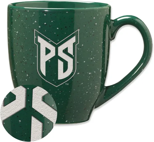 Vista 378 de Rico Industries NCAA Saint Joseph's (PA) Hawks Logo Principal Color Marrón 16 oz Logotipo del Equipo de Color Láser Grabado en Cerámica Moteada Taza