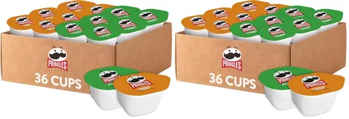Vista 8 de Pringles Papas fritas de patata, pilas de aperitivos, aperitivos para el almuerzo, paquete variado (36 tazas)