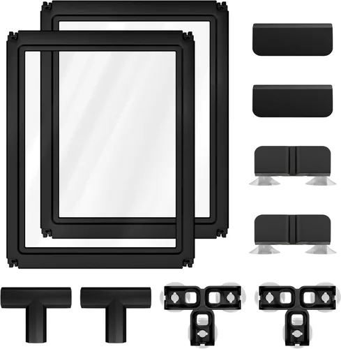 Vista 50 de FXW AuraSpace - Cerca acrílica para perros pequeños, para interiores, 24 pulgadas, 2 paneles, incluye 1 puerta y 1 panel, color negro