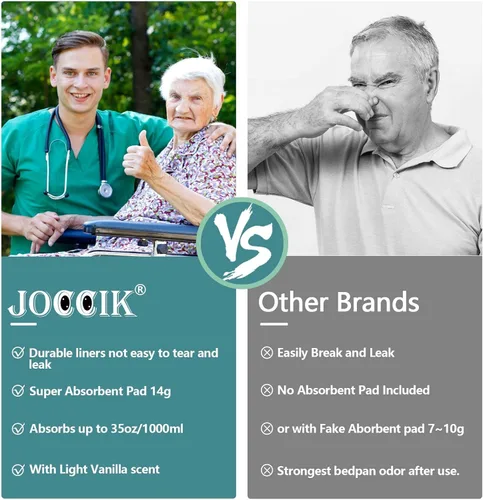 Vista 4 de Bolsas desechables para cómoda de mesita de noche con almohadilla súper absorbente, paquete de 50 bolsas desechables, ajuste universal para todas