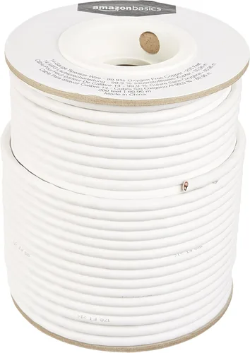 Vista 7 de Amazon Basics - Cable de alambre de altavoz de audio de calibre 12 - Cobre libre de oxígeno al 99.9%, blanco, 100 pies