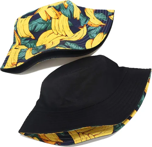 Vista 4 de Mashiaoyi Sombrero de pescador reversible de doble cara con estampado unisex