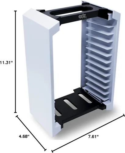 Vista 7 de Game Storage Tower – Universal Video Game Storage – Stores 12 Game or Blu-Ray Disks – Game Holder Rack for PS4, PS5, Xbox One, Xbox Series X/S