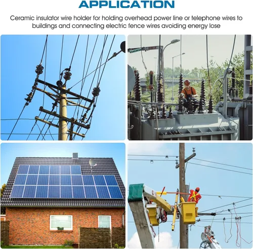 Vista 7 de Soporte de alambre resistente, aislador de porcelana con soporte ajustable, 1-1/4" - 3" (1)