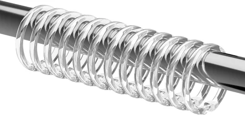 Vista 10 de Kutesna 12 piezas de anillos de cortina de ducha de plástico negro en forma de O, ganchos de cortina de ducha de cierre fácil para el baño