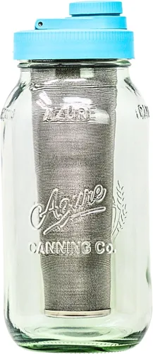 Vista 13 de Brewing America Mason Jar Cold Brew Coffee Maker Infuser: Hecho en Estados Unidos Frasco Mason de boca ancha con tapa de rosca superior, filtro