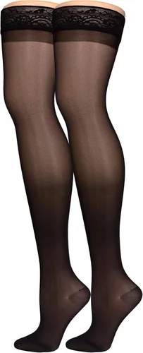Vista 8 de Truform Lites - Altura hasta el muslo, talla S, color negro (paquete de 2)