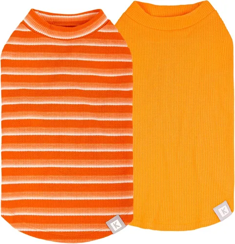 Vista 10 de KYEESE Paquete de 2 camisas para perro con punto gofre, camisetas ligeras sin mangas para perros pequeños, niños y niñas, chaleco transpirable
