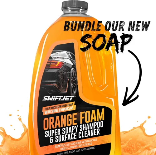 Vista 5 de SwiftJet Pistola de Espuma para Lavado de Autos + Guante de Lavado de Microfibra - Cañón de Espuma Funciona con Cualquier Jabón - Rociador de Espuma