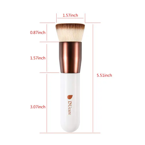 Vista 9 de DUcare - Brocha para base de maquillaje, 3 piezas, parte superior plana Kabuki, brochas de maquillaje profesional, mezcla de líquidos, polvo