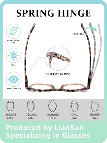 Vista 5 de LianSan Paquete de 2 lentes de lectura progresivos multienfoque para mujeres, lectores de computadora con bloqueo de luz azul cercano y lejano