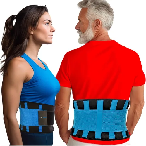 Vista 11 de RiptGear Soporte lumbar para hombres y mujeres, diseñado para apoyar la parte inferior de la espalda, transpirable, ajustable y antideslizante