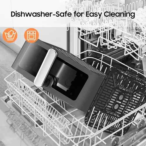 Vista 5 de Iceagle Freidora de aire de acero inoxidable de 9 cuartos de galón - Freidora XXL con ventana de visualización grande, elementos de calentamiento