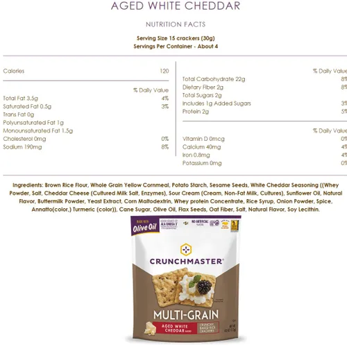 Vista 7 de Crunchmaster Paquete variado de galletas multisemillas y multigrano, original, aceite de oliva de romero, ajo asado y todo, sal marina, queso