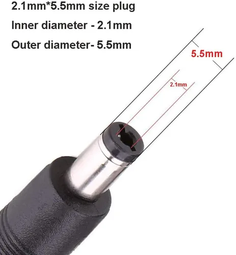 Vista 2 de Cable de extensión de alimentación, paquete de 4 cables de extensión de fuente de alimentación de 10 pies CC 12 V, enchufe de 0.083 in x 0.217 in