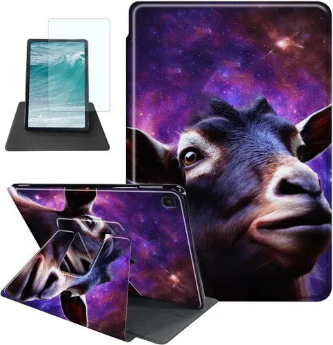 Vista 25 de Rossy Funda para Samsung Galaxy Tab A7 Lite de 8.7 pulgadas 2021 (SM-T220/T225/T227) + protector de pantalla giratorio de 360 grados con soporte
