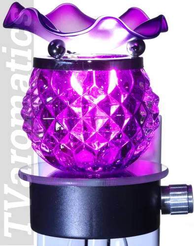 Vista 5 de TVaromatics Purple Pineapple Glass Plug-in Aroma Lamp Oil Warmer with Dimmer - PAL873257