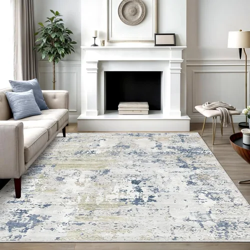 Vista 32 de Art&Tuft Alfombra Lavable, Alfombras de Área Abstractas con Respaldo Antideslizante, Alfombras Resistente a Manchas para Sala de Estar, Alfombra