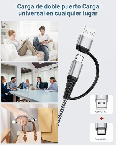 Vista 6 de 3.3FT para Galaxy Watch 8 cargador, cable de carga rápida del cargador del Blanco