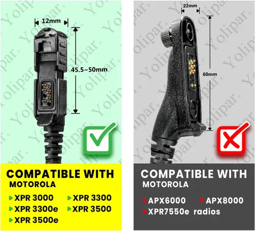 Vista 2 de Micrófono de mano con altavoz de hombro de radio con conector de audio de 0.138 in compatible con Motorola XPR 3000 3300 3300E 3500 3500E