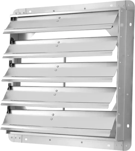 Vista 8 de iPower Rejilla de ventilación automática de aluminio cuadrado de 16 pulgadas, color plateado