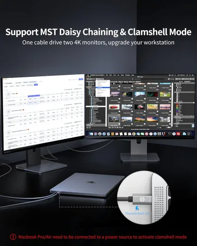 Vista 4 de Cable USB C a DisplayPort 1.4 Silkland 1 m [8K@60Hz, 4K@144Hz 120Hz, 2K@240Hz], Cable Tipo C a DP de 5K, [32.4 Gbps, Compatible con Thunderbolt 4/3]