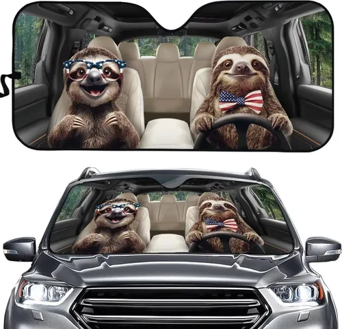 Vista 32 de SEANATIVE Funny Car Windshield Sun Shade UV Ray Sun Visor Protector Front Window Sunshade Angry Eyes Design Car Interior Accessories