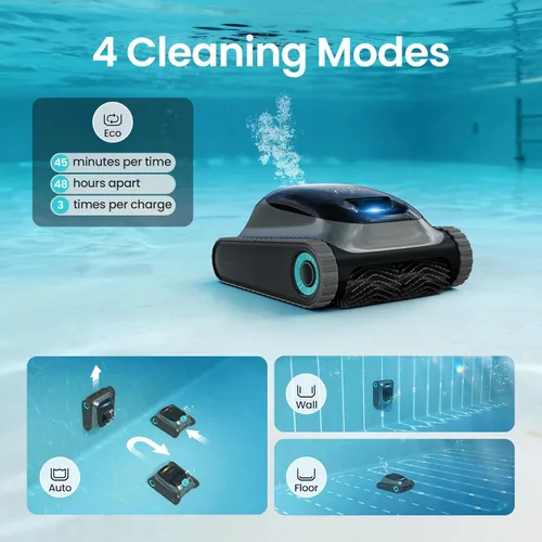 Vista 6 de Aiper Scuba S1 - Limpiador robótico de piscina, limpieza de paredes y líneas de flotación, robot de piscina inalámbrico con 4 modos, navegación